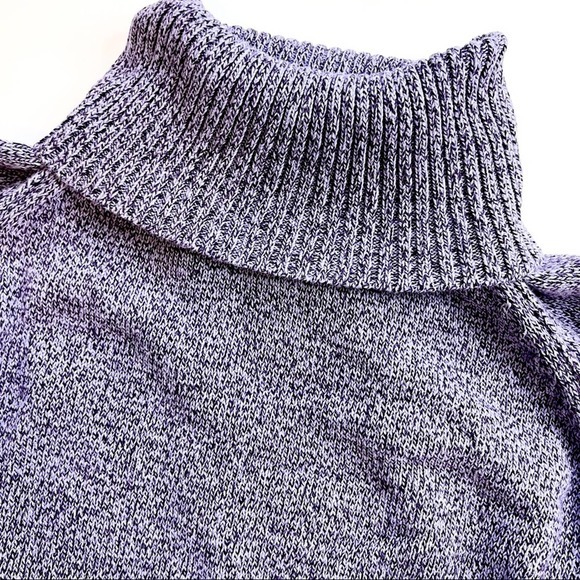 Karen Scott Petites purple marled knit turtleneck sweater Size PXL 100% cotton - Picture 2 of 5